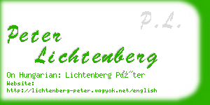 peter lichtenberg business card